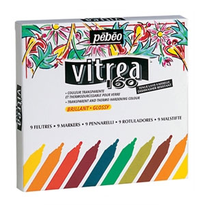 Pebeo Vitrea 160 Marker glossy set 9 stuks