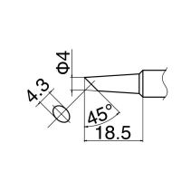 Hakko Soldeerboutstift T19-C4 4 mm 45 graden